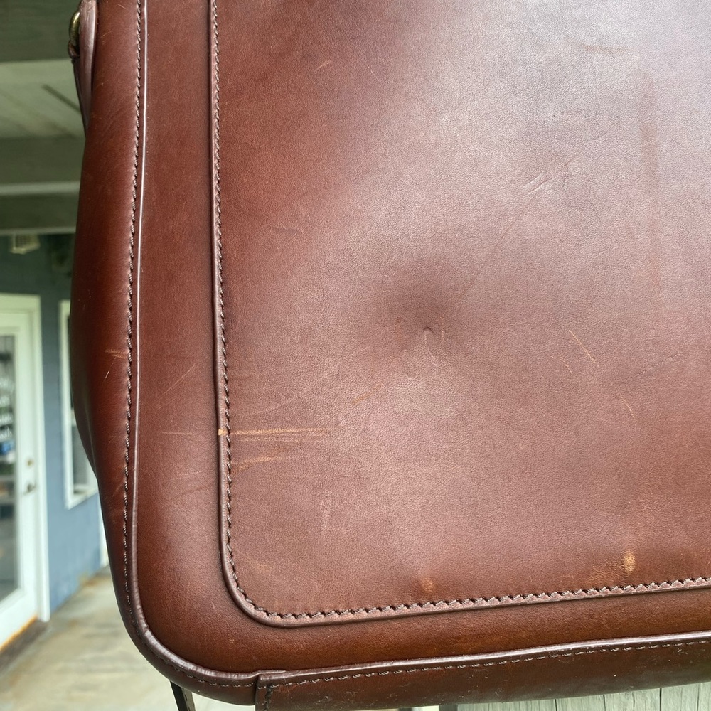 L.L. Bean Rich Brown Leather Messenger Bag - Picture 15 of 15